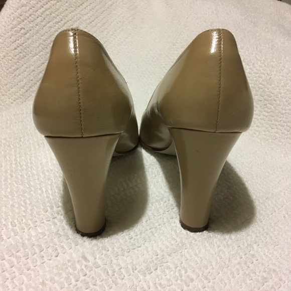 EUC Vintage Sam & Libby Tan Peeptoe Heels-Like New!!! - Picture 4 of 8